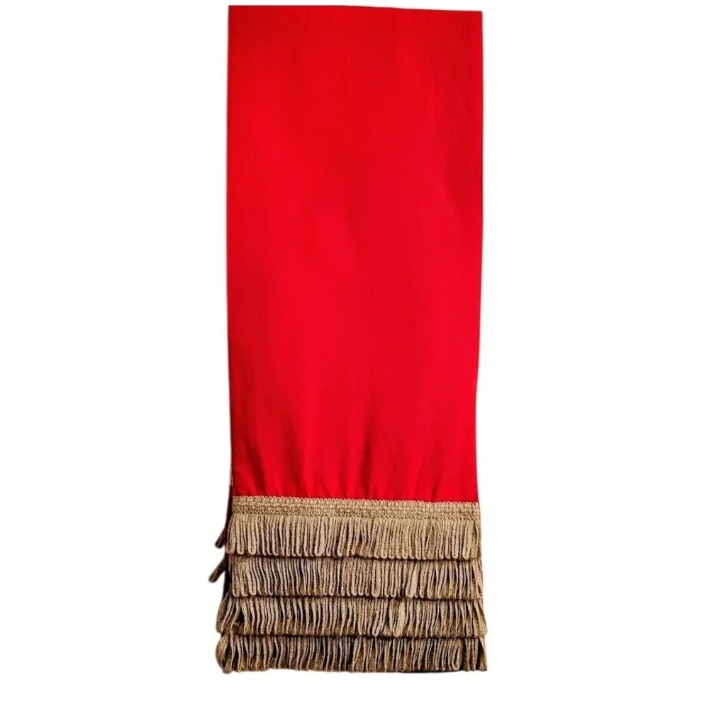 Vintage Red Jute Trim Farmhouse Rustic Table Runner American Patriotic Decor‎